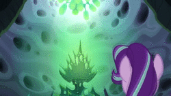 Size: 1280x720 | Tagged: suggestive, artist:dwk, artist:dwk13, derpibooru import, edit, edited screencap, screencap, queen chrysalis, starlight glimmer, changeling, changeling queen, pony, unicorn, totally legit recap, to where and back again, 360-degree neck rotation, animated, antagonist, butt, changeling hive, changeling lady, cocoon, female, head spin, hero, heroine, image macro, implied blowjob, implied masturbation, implied oral, implied sex, mare, meme, plot, queen twistalis, sound, terminator, throne, villainess, webm, youtube link