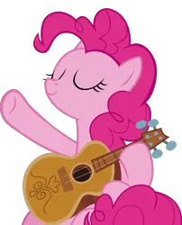 Size: 2086x2581 | Tagged: safe, artist:frownfactory, derpibooru import, pinkie pie, earth pony, pony, honest apple, .svg available, eyes closed, female, guitar, mare, simple background, solo, svg, transparent background, vector