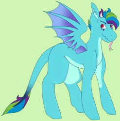 Size: 3424x3472 | Tagged: artist:midnight-drip, derpibooru import, dracony, high res, hybrid, magical lesbian spawn, male, oc, oc:cerulean, offspring, parent:princess ember, parent:rainbow dash, parents:emberdash, safe, solo, unofficial characters only