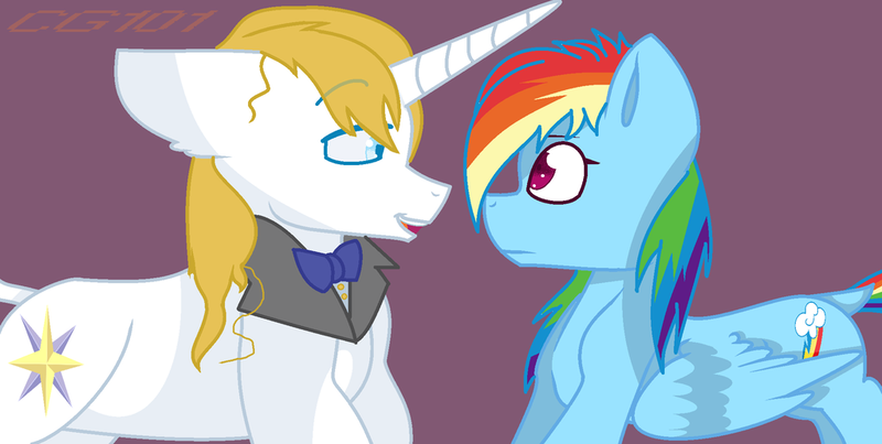 Size: 1024x516 | Tagged: safe, artist:cutegir101, derpibooru import, prince blueblood, rainbow dash, pony, bluedash, dock, female, male, shipping, straight