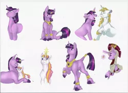 Size: 3508x2550 | Tagged: safe, artist:artemideus, derpibooru import, prince blueblood, twilight sparkle, oc, classical unicorn, pony, unicorn, armor, cloven hooves, female, leonine tail, male, mare, offspring, parent:prince blueblood, parent:twilight sparkle, parents:twiblood, shipping, simple background, stallion, straight, twiblood, unshorn fetlocks, white background