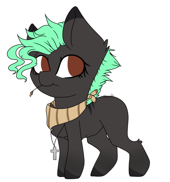 Size: 3726x4000 | Tagged: safe, artist:crazllana, derpibooru import, oc, oc:bread, unofficial characters only, earth pony, pony, chibi, female, hay stalk, high res, mare, simple background, solo, straw in mouth, transparent background