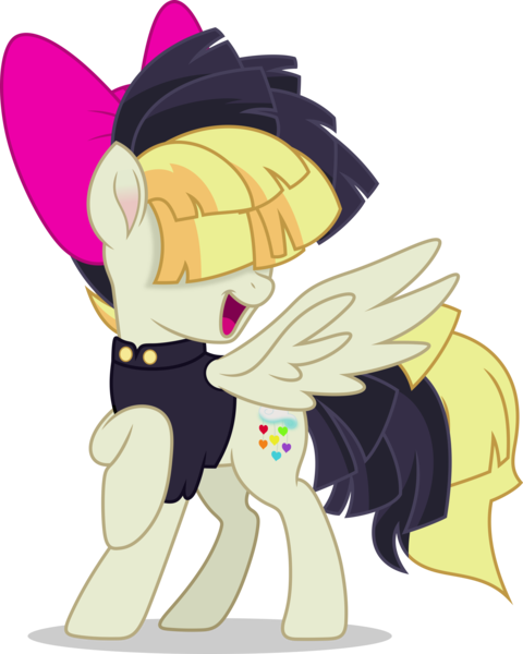 Safe Artist Dashiesparkle Derpibooru Import Songbird Serenade Pegasus Pony My Little Pony The Movie Absurd Resolution Female Hair Over Eyes High Res Mare Raised Hoof Sia Singer Simple Background Smiling Solo