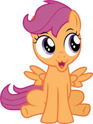 Size: 3001x3988 | Tagged: safe, artist:cloudyglow, derpibooru import, edit, vector edit, scootaloo, pegasus, pony, .ai available, :3, cartoon network, cute, cutealoo, face edit, faic, female, filly, high res, reference, simple background, sitting, solo, sooo, steven universe, transparent background, vector, wat
