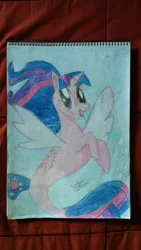 Size: 1440x2560 | Tagged: safe, artist:background-anon-l23, derpibooru import, twilight sparkle, pony, seapony (g4), my little pony: the movie, bubble, pencil drawing, seaponified, seapony twilight, solo, species swap, traditional art, water