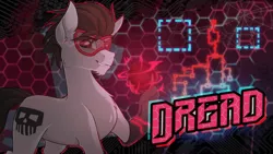 Size: 1500x847 | Tagged: safe, artist:redchetgreen, derpibooru import, oc, oc:dread, unofficial characters only, earth pony, pony, goggles, looking at you, male, smiling, solo, stallion