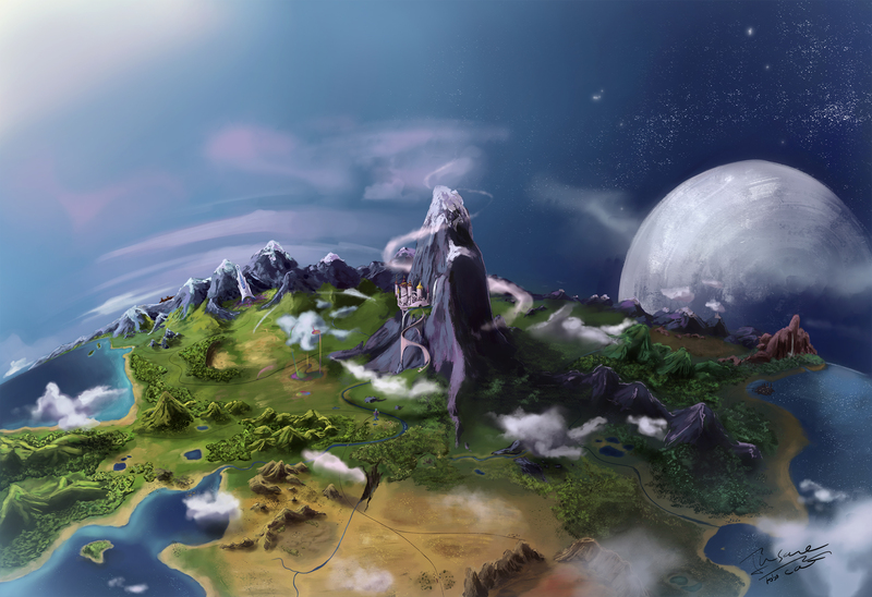 Size: 2364x1618 | Tagged: artist:insanerobocat, canterlot, canterlot mountain, crystal empire, derpibooru import, equestria, forest, full moon, grass, land, map of equestria, moon, mountain, no pony, planet, ponyville, rainbow waterfall, river, safe, scenery, signature