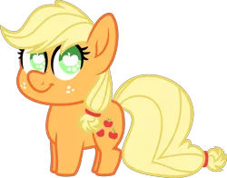 Size: 5071x3973 | Tagged: safe, artist:binkyt11, artist:parclytaxel, derpibooru import, applejack, earth pony, pony, .svg available, absurd resolution, apple, chibi, female, food, freckles, inkscape, mare, missing accessory, simple background, solo, svg, transparent background, vector, wingding eyes