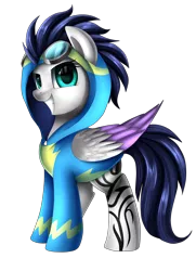 Size: 2016x2783 | Tagged: safe, artist:pridark, derpibooru import, oc, oc:switch, oc:switch storm, unofficial characters only, pegasus, pony, clothes, commission, female, hoodie, mare, simple background, tattoo, transparent background, wonderbolts