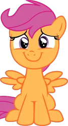 Size: 800x1476 | Tagged: safe, artist:frownfactory, derpibooru import, scootaloo, pegasus, pony, parental glideance, .svg available, cute, cutealoo, female, filly, happy, simple background, smiling, solo, svg, transparent background, vector