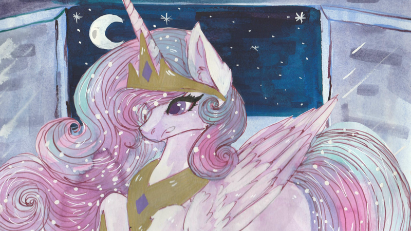 Size: 4800x2700 | Tagged: safe, artist:cityofdreams, derpibooru import, princess celestia, alicorn, pony, absurd resolution, colored pupils, solo