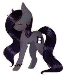 Size: 2200x2527 | Tagged: safe, artist:bambudess, derpibooru import, oc, oc:floppy chan, unofficial characters only, pony, unicorn, art trade, eyes closed, female, mare, simple background, solo, transparent background