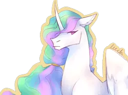 Size: 5400x4000 | Tagged: safe, artist:leech, derpibooru import, princess celestia, pony, absurd resolution, female, hair over one eye, mare, simple background, solo, transparent background