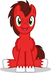 Size: 3508x5000 | Tagged: safe, artist:dashiesparkle, derpibooru import, oc, oc:retrotech, unofficial characters only, pegasus, pony, .svg available, absurd resolution, freckles, looking at you, male, simple background, sitting, smiling, solo, stallion, transparent background, unshorn fetlocks, vector