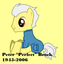 Size: 376x380 | Tagged: safe, artist:didgereethebrony, derpibooru import, ponified, earth pony, pony, pony creator, australia, brock, peter brock, simple background, sitting, solo, yellow background