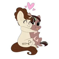 Size: 3000x3000 | Tagged: safe, artist:beashay, derpibooru import, oc, oc:cocoa dot, oc:shay, unofficial characters only, bat pony, pony, unicorn, eyes closed, female, high res, hug, mare, simple background, tongue out, transparent background