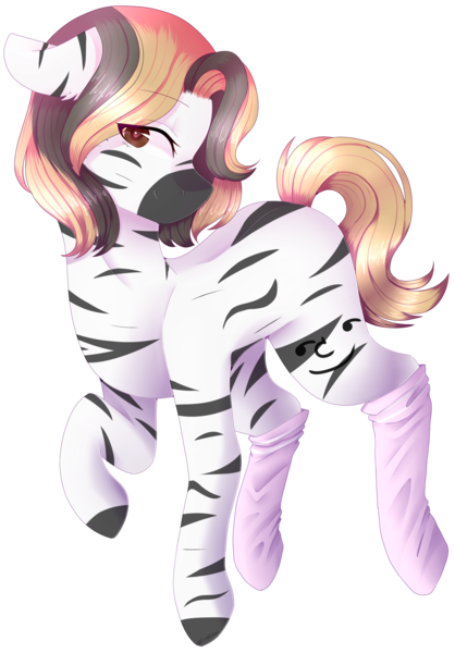 Size: 1714x2462 | Tagged: safe, artist:shiromidorii, derpibooru import, oc, oc:joce, unofficial characters only, zebra, clothes, simple background, socks, solo, transparent background