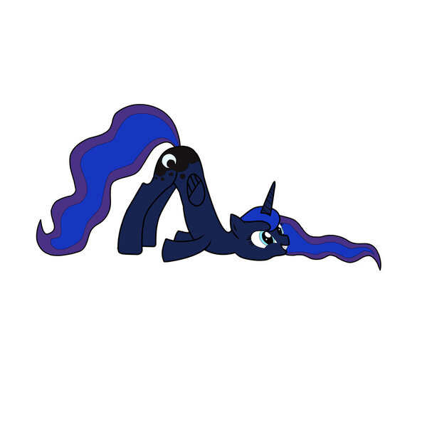 Size: 1024x1024 | Tagged: safe, artist:castlemaid, derpibooru import, princess luna, alicorn, pony, 1000 hours in ms paint, face down ass up, ms paint, simple background, smiling, solo, white background