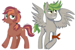 Size: 800x531 | Tagged: safe, artist:dbkit, derpibooru import, oc, oc:pinball, oc:ricochet, unofficial characters only, pony, fallout equestria, bandana, female, hairband, male, offspring, parent:oc:calamity, parent:oc:littlepip, piplamity, straight