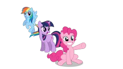 Size: 2048x1152 | Tagged: safe, artist:byteslice, banned from derpibooru, deleted from derpibooru, derpibooru import, pinkie pie, rainbow dash, twilight sparkle, pony, .svg available, image, simple background, svg, transparent background, vector