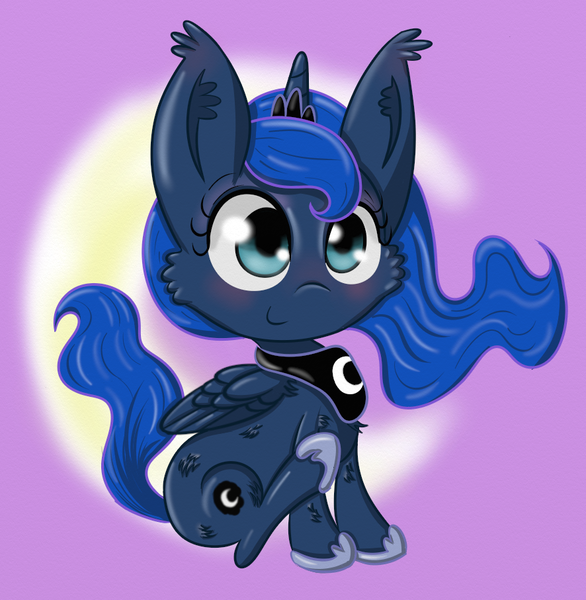 Size: 886x907 | Tagged: safe, artist:springveil, derpibooru import, princess luna, alicorn, pony, crescent moon, cute, moon, solo