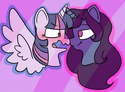 Size: 960x705 | Tagged: safe, artist:fashleylasagna, derpibooru import, twilight sparkle, twilight sparkle (alicorn), ponified, alicorn, pony, blushing, boop, crossover, crossover shipping, female, fullmetal alchemist, fullmetal alchemist brotherhood, homunculus, lesbian, lust, lustlight, noseboop, shipping