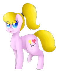 Size: 1861x2311 | Tagged: safe, artist:pinkpearlmlp, derpibooru import, oc, oc:lola balloon, unofficial characters only, earth pony, pony, female, mare, raised leg, simple background, solo, tongue out, transparent background