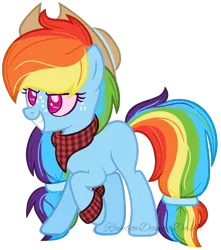 Size: 1024x1156 | Tagged: safe, artist:bezziie, derpibooru import, rainbow dash, earth pony, pony, alternate universe, base used, female, hat, mare, race swap, simple background, solo, transparent background