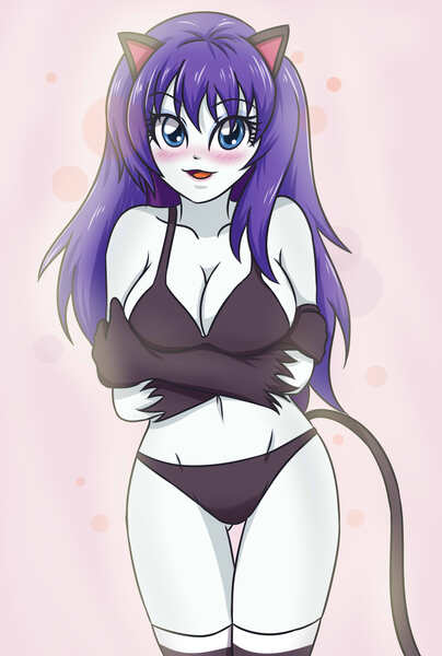 Size: 2362x3507 | Tagged: suggestive, artist:sumin6301, derpibooru import, rarity, human, equestria girls, adorasexy, bra, breasts, busty rarity, cat ears, cat tail, catgirl, clothes, crossed arms, cute, eared humanization, female, humanized, kemonomimi, looking at you, midriff, neko, nekomimi, sexy, smiling, socks, solo, solo female, tail, tailed humanization, underwear