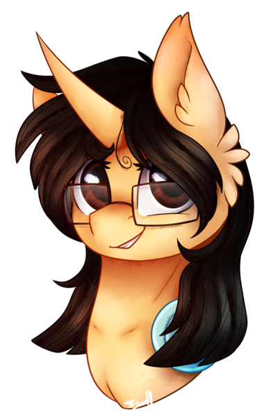 Size: 862x1316 | Tagged: safe, artist:cloud-drawings, derpibooru import, oc, oc:cosmic dawn, unofficial characters only, pony, unicorn, bust, female, glasses, headphones, mare, portrait, simple background, solo, transparent background