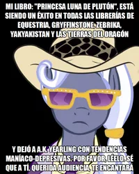 Size: 800x1000 | Tagged: safe, derpibooru import, hoity toity, pony, black background, dross, dross rotzank, glasses, hat, meme, simple background, spanish