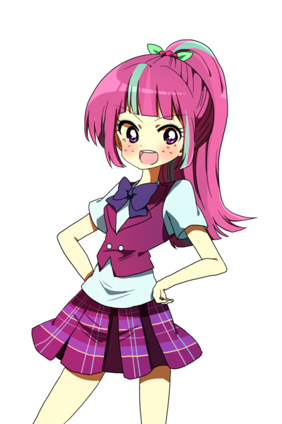 Size: 1037x1558 | Tagged: safe, artist:lotte, derpibooru import, sour sweet, equestria girls, clothes, crystal prep academy uniform, cute, looking at you, moe, pixiv, ponytail, school uniform, simple background, skirt, solo, sourbetes, transparent background