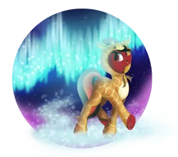 Size: 3397x3000 | Tagged: safe, artist:mindlesssketching, derpibooru import, oc, oc:draft, unofficial characters only, earth pony, giraffe, pony, aurora borealis, clothes, costume, high res, kigurumi, male, simple background, solo, space, stallion, transparent background