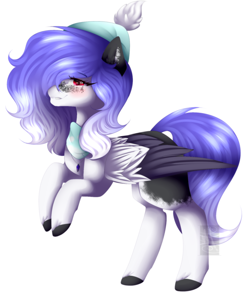 Size: 1437x1726 | Tagged: safe, artist:mauuwde, derpibooru import, oc, oc:noodle, unofficial characters only, pegasus, pony, clothes, female, mare, scarf, simple background, snow cap, solo, transparent background