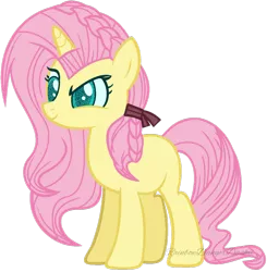 Size: 1024x1046 | Tagged: safe, artist:bezziie, derpibooru import, fluttershy, pony, unicorn, alternate hairstyle, alternate universe, base used, hilarious in hindsight, race swap, simple background, solo, transparent background, unicorn fluttershy