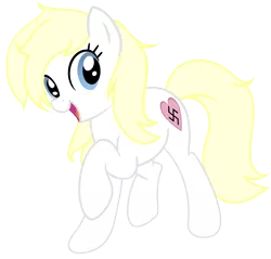 Size: 5225x4998 | Tagged: safe, artist:an-m, derpibooru import, oc, oc:aryanne, unofficial characters only, earth pony, pony, absurd resolution, female, happy, heart, looking at you, mare, nazi, nazipone, simple background, solo, swastika, transparent background, vector, walking