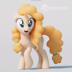 Size: 4096x4096 | Tagged: safe, artist:therealdjthed, derpibooru import, pear butter, earth pony, pony, the perfect pear, 3d, 3d model, absurd resolution, blender, cute, cycles, cycles render, female, mare, model:djthed, patreon, patreon logo, simple background, solo