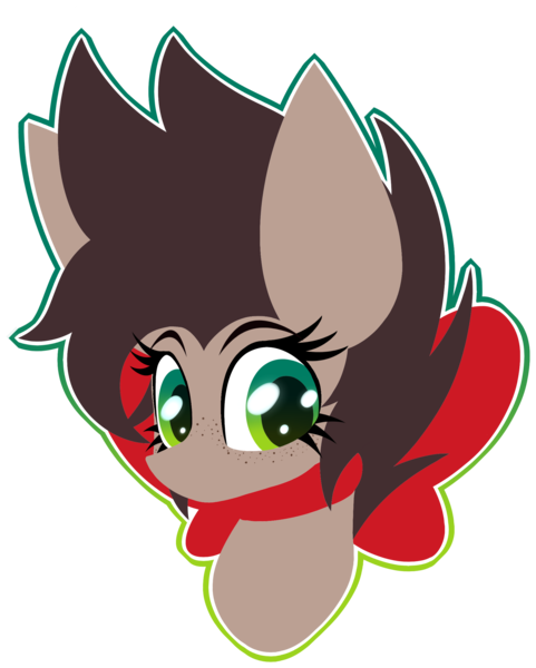 Size: 1833x2285 | Tagged: safe, artist:nekro-led, derpibooru import, oc, oc:choco mocca, unofficial characters only, earth pony, pony, abstract background, bust, freckles, lineless, ribbon, simple background, solo, transparent background
