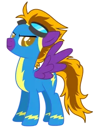 Size: 3390x4567 | Tagged: safe, artist:lostinthetrees, derpibooru import, oc, oc:nova nightstar, unofficial characters only, pegasus, pony, clothes, goggles, high res, male, simple background, solo, stallion, transparent background, uniform, wonderbolts uniform