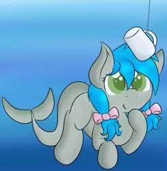 Size: 960x983 | Tagged: artist:laptopbrony, coffee mug, cute, derpibooru import, mug, oc, oc:darcy sinclair, original species, safe, shark pony, solo, unofficial characters only