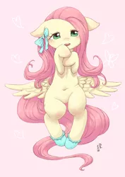 Size: 1000x1414 | Tagged: suggestive, artist:yanamosuda, derpibooru import, fluttershy, pegasus, pony, adorasexy, belly button, butt wings, cute, female, floppy ears, hooves to the chest, looking at you, lying down, mare, on back, open mouth, sexy, shyabetes, solo, solo female, spread wings, wings