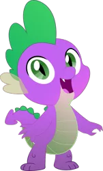 Size: 565x938 | Tagged: safe, alternate version, artist:frownfactory, derpibooru import, spike, dragon, my little pony: the movie, .svg available, baby, baby dragon, cute, fangs, green eyes, happy, looking at you, male, open mouth, simple background, smiling, solo, spikabetes, svg, transparent background, vector