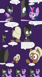Size: 2400x4400 | Tagged: safe, artist:jake heritagu, derpibooru import, doctor whooves, time turner, twilight sparkle, oc, oc:sandy hooves, pony, comic:ask motherly scootaloo, comic, discord whooves, doctwi, female, male, miss twilight sparkle, shipping, straight