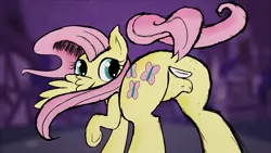 Size: 1920x1080 | Tagged: suggestive, artist:multiponi, derpibooru import, fluttershy, pony, mouthbutt, solo, wat, wingmouth