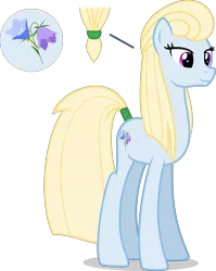Size: 3000x3762 | Tagged: safe, artist:ambassad0r, derpibooru import, oc, oc:nordic bell, unofficial characters only, earth pony, pony, .svg available, cutie mark, female, high res, inkscape, mare, ponyscape, ponytail, simple background, solo, tail wrap, tall, transparent background, vector