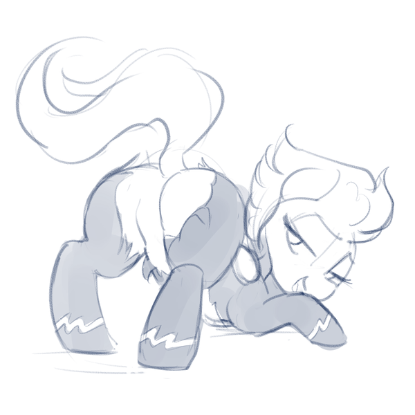 Size: 2000x2000 | Tagged: suggestive, artist:dimfann, derpibooru import, spitfire, pegasus, pony, bedroom eyes, clothes, face down ass up, featureless crotch, female, looking back, mare, monochrome, plot, presenting, ripping clothes, sexy, simple background, sketch, smiling, solo, solo female, stupid sexy spitfire, torn clothes, uniform, wardrobe malfunction, white background, wonderbolts uniform