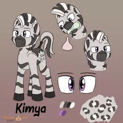 Size: 2000x2000 | Tagged: artist:floofyfoxcomics, derpibooru import, flask, high res, male, mouth hold, oc, oc:kimya, reference sheet, safe, solo, unofficial characters only, zebra, zebra oc