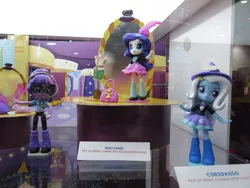 Size: 960x720 | Tagged: safe, derpibooru import, rarity, trixie, twilight sparkle, equestria girls, call center, doll, equestria girls minis, irl, mirror, photo, sdcc 2017, toy