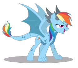 Size: 2960x2583 | Tagged: safe, artist:dragonchaser123, derpibooru import, rainbow dash, dracony, dragon, hybrid, claws, fangs, female, open mouth, simple background, solo, species swap, transparent background, vector