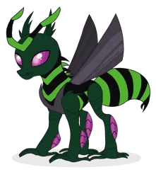 Size: 826x933 | Tagged: artist:unoriginai, changeling, changeling oc, decepticon, derpibooru import, green changeling, hybrid, oc, original species, safe, simple background, solo, transformers, transformers animated, transparent background, unofficial characters only, wasp, waspinator